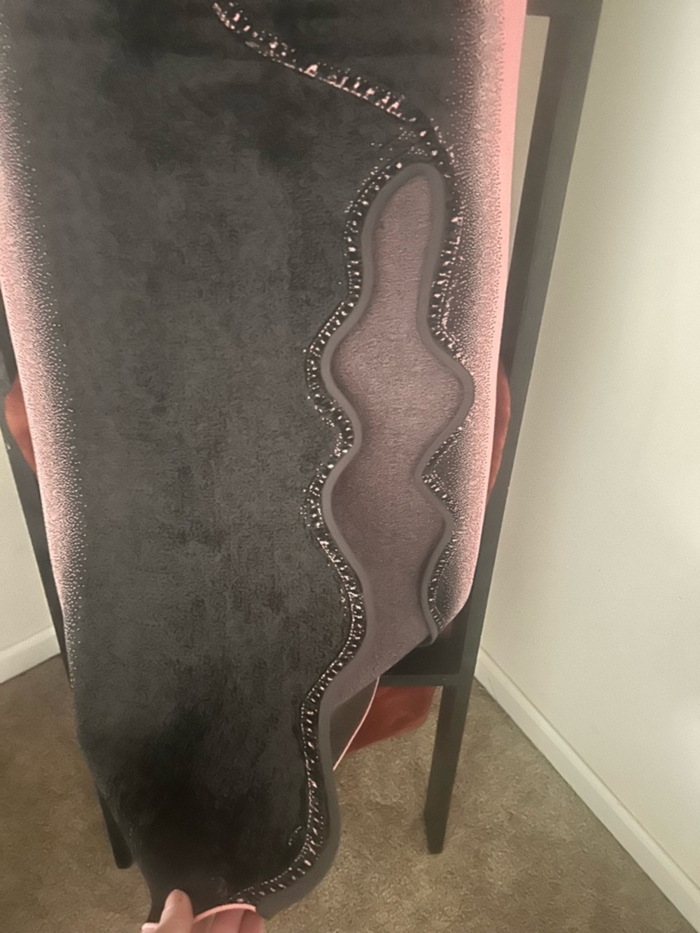 PH5 Black Asymmetrical Scalloped Denim Skirt - Picture 6 of 10